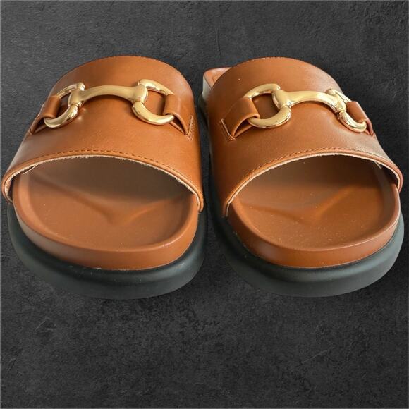 Sonoma Goods For Life® Tyrinn One Band Cognac Women's Sandals SZ/8 - Picture 3 of 9